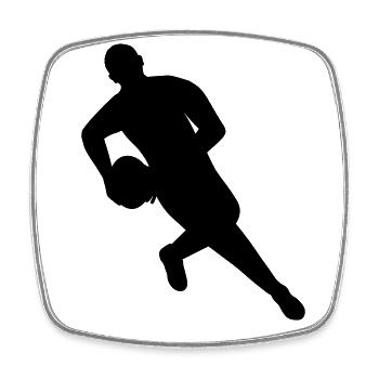 Rugby in Bewegung - Viereckiger Kühlschrankmagnet - Weiß - Vorne