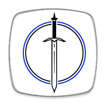 Sword Icon - Square fridge magnet - white - Front