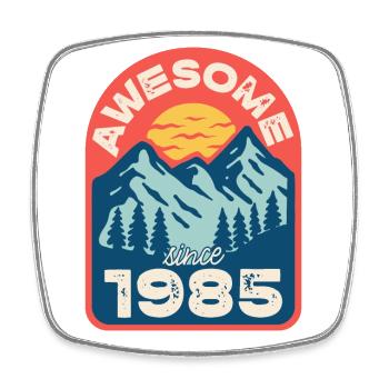 Awesome since 1985 - Square fridge magnet - white - Front