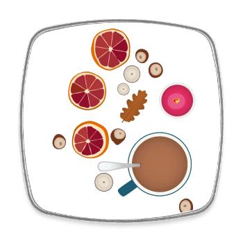 Hygge Herbst Gefühle Geschenk - Viereckiger Kühlschrankmagnet - Weiß - Vorne