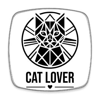 Catlover Amoureux des chats - Magnet carré - blanc - Devant