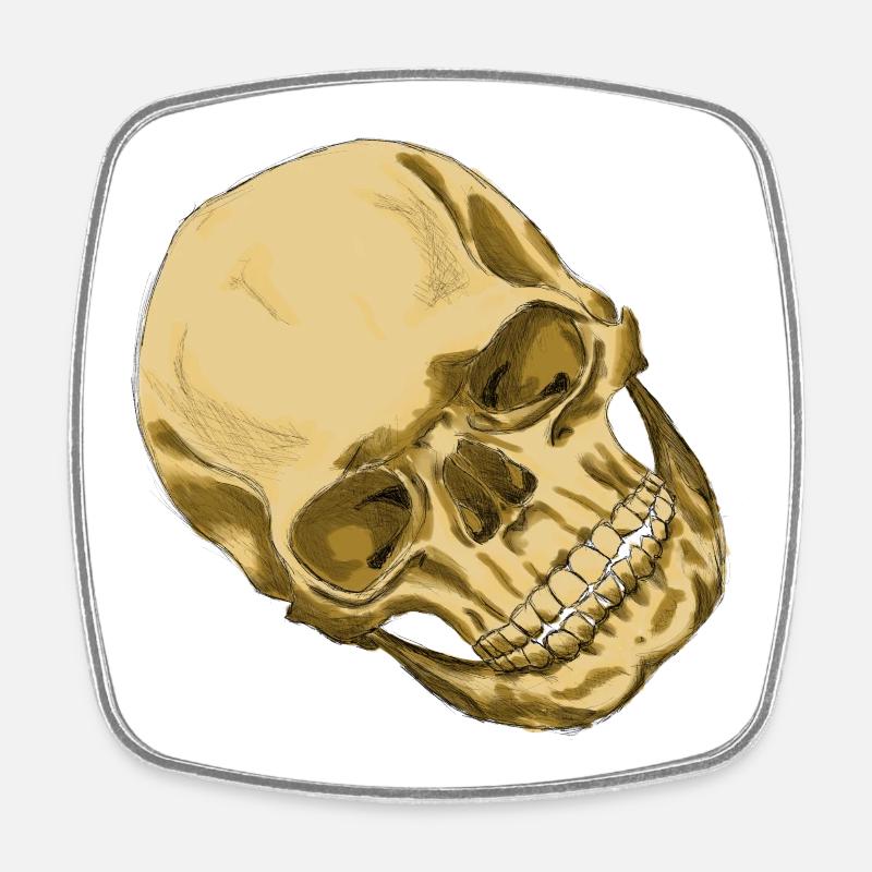 Skull - Square fridge magnet - white
