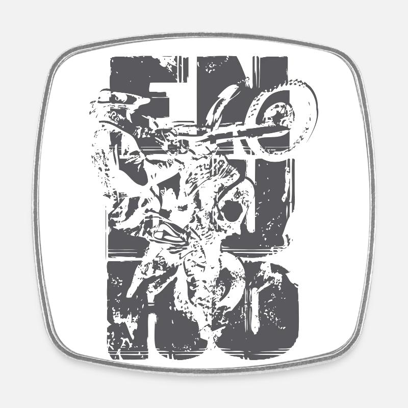 EnduroCross 01 - Square fridge magnet - white
