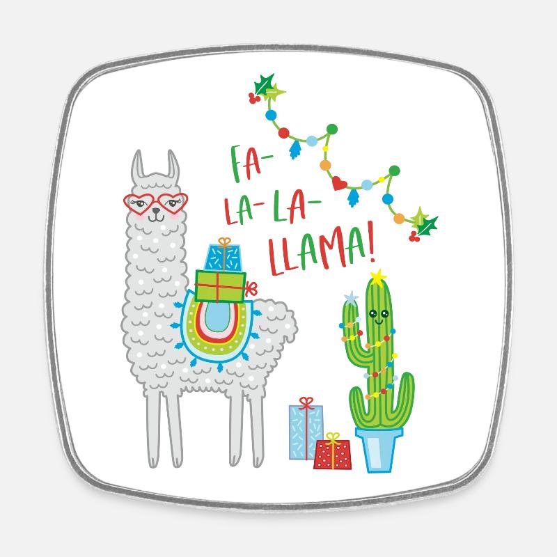 Fa la Llama Weihnachtspullover Weihnachtsgeschenk - Viereckiger Kühlschrankmagnet - Weiß