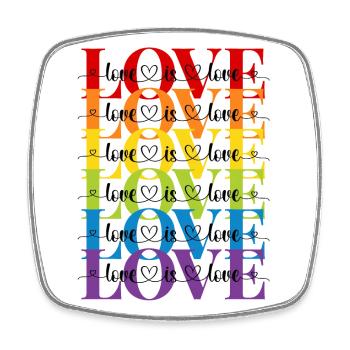 love is love - Viereckiger Kühlschrankmagnet - Weiß - Vorne