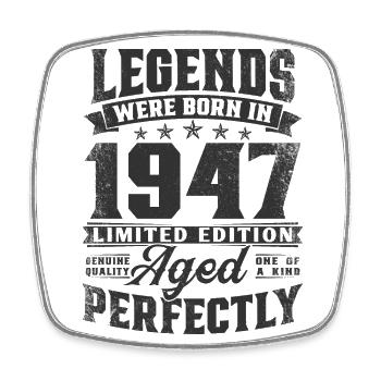 Né en 1947 Legends Cadeau d’anniversaire - Magnet carré - blanc - Devant