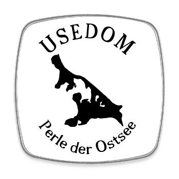 Usedom - Viereckiger Kühlschrankmagnet - Weiß - Vorne