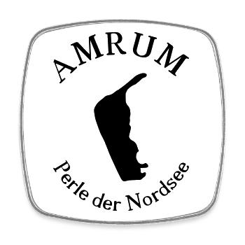 Amrum - Viereckiger Kühlschrankmagnet - Weiß - Vorne
