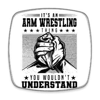 Arm pushers - Square fridge magnet - white - Front
