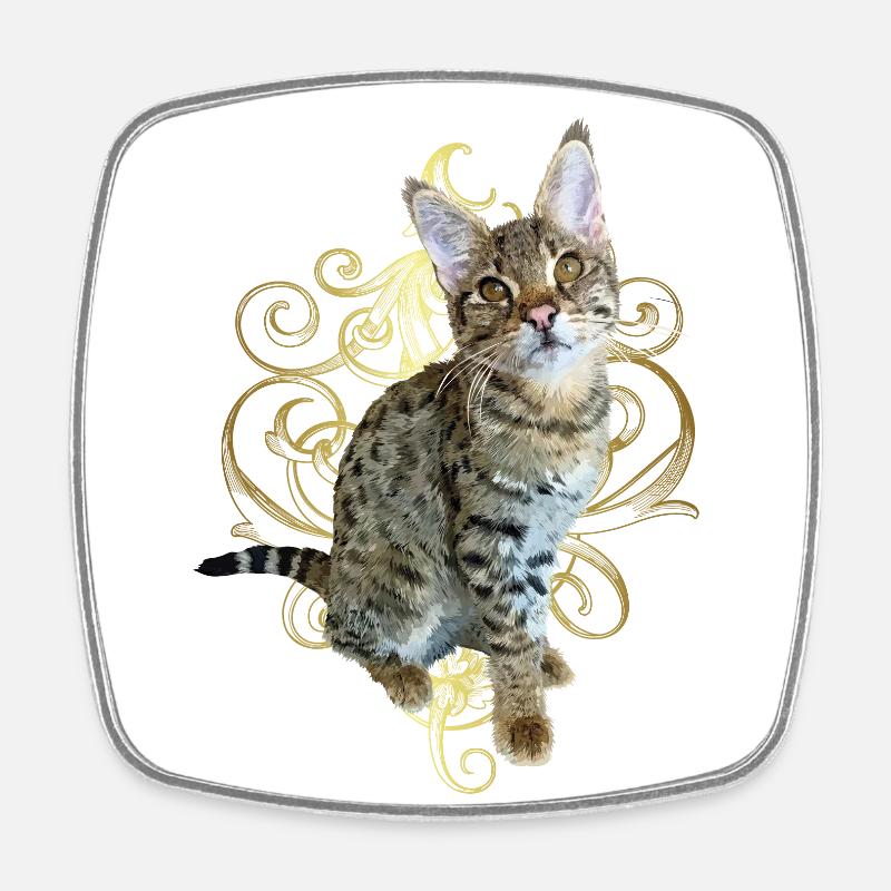 Tabby - Square fridge magnet - white