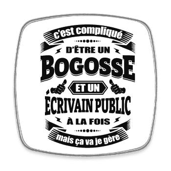 BOGOSSE ET ECRIVAIN PUBLIC - Magnet carré - blanc - Devant