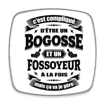 BOGOSSE ET FOSSOYEUR - Magnet carré - blanc - Devant
