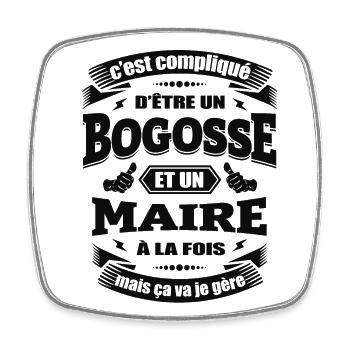 BOGOSSE ET MAIRE - Magnet carré - blanc - Devant