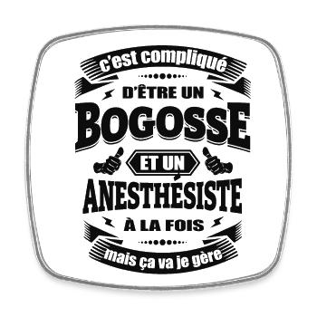 BOGOSSE ET ANESTHÉSISTE - Magnet carré - blanc - Devant