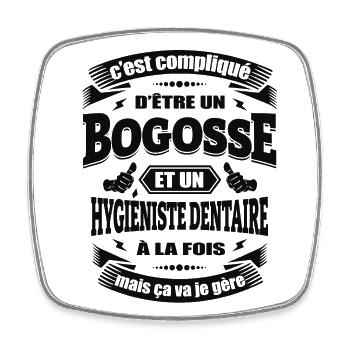 BOGOSSE ET HYGIÉNISTE DENTAIRE - Magnet carré - blanc - Devant
