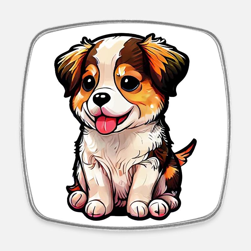 Le charme de Doggy, doux snuffle - Magnet carré - blanc