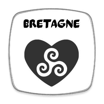 Bretagne coeur Triskèle 2 - Magnet carré - blanc - Devant