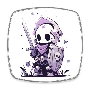 Cute Halloween Skeleton - Cute Scary Design - Square fridge magnet - white - Front