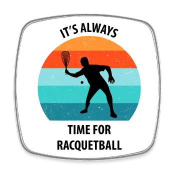 Racqueetball - Square fridge magnet - white - Front