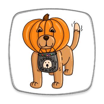 un chien à l’Halloween - Magnet carré - blanc - Devant
