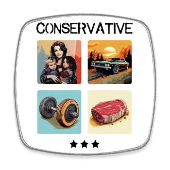 Conservative - dark - Square fridge magnet - white - Front