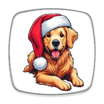 Golden Retriever Weihnachtsgeschenke - Viereckiger Kühlschrankmagnet - Weiß - Vorne