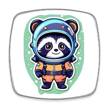Raccoon Astronaut Illustration - Square fridge magnet - white - Front