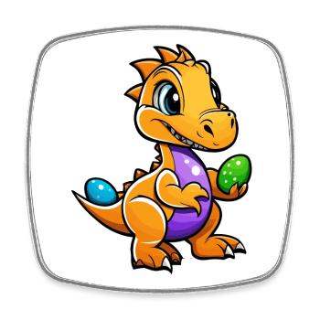 Dinosaur Easter Eggs Easter - Square fridge magnet - white - Front