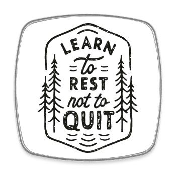 Learn to rest not to quit - Square fridge magnet - white - Front