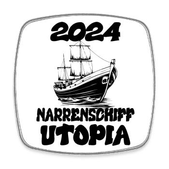 Ship of Fools Utopi 2024 - Dates - Square fridge magnet - white - Front