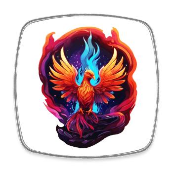 Phoenix - Square fridge magnet - white - Front