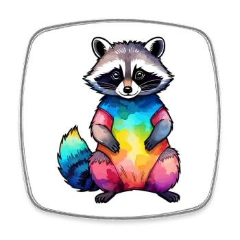 Illustration aquarelle de raton laveur - Magnet carré - blanc - Devant