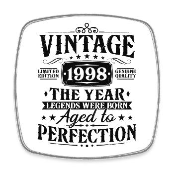 Cadeau d’anniversaire vintage 1998 - Magnet carré - blanc - Devant
