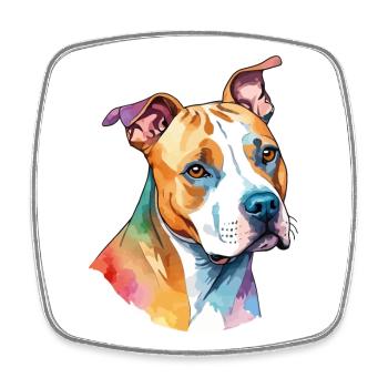 American Staffordshire Terrier Wasserfarben - Viereckiger Kühlschrankmagnet - Weiß - Vorne