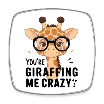 Verrückte Giraffe macht mich verrückt - Viereckiger Kühlschrankmagnet - Weiß - Vorne
