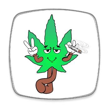 Der Bloom - Weed Cannabis Stoned Hanf Marihuana - Viereckiger Kühlschrankmagnet - Weiß - Vorne
