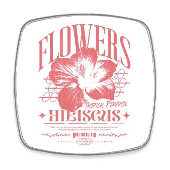 Hibiscus Flower Hibiscus Flower - Square fridge magnet - white - Front