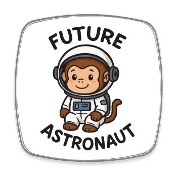 Künftiger Astronaut – süßer Affe im Raumanzug - Viereckiger Kühlschrankmagnet - Weiß - Vorne