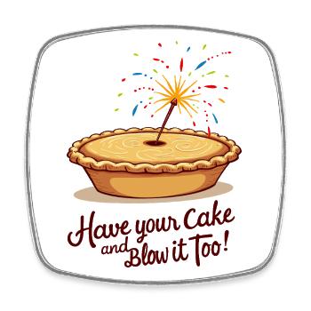 Tarte aux pommes sucrée - Magnet carré - blanc - Devant