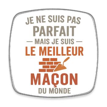 Le meilleur maçon du monde - Magnet carré - blanc - Devant