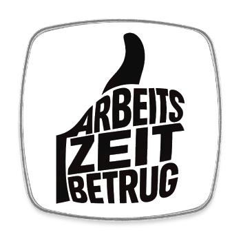 Fraude au temps de travail Thumbs Up Mèmes allemands - Magnet carré - blanc - Devant