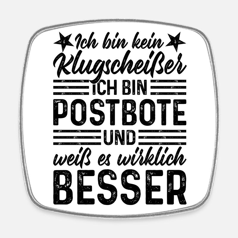 Postbote - Viereckiger Kühlschrankmagnet - Weiß