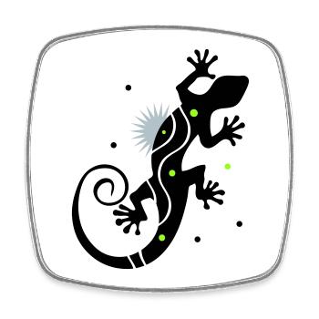 gecko - Square fridge magnet - white - Front