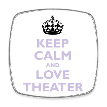 Keep Calm & Love Theater - Viereckiger Kühlschrankmagnet - Weiß - Vorne