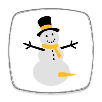 Snow fun - Square fridge magnet - white - Front