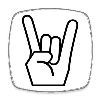 Rock On - Viereckiger Kühlschrankmagnet - Weiß - Vorne