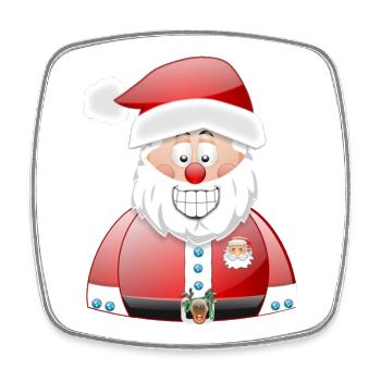 Santa Cheer Burst - Square fridge magnet - white - Front