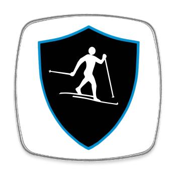 Langlauf Schild - Viereckiger Kühlschrankmagnet - Weiß - Vorne