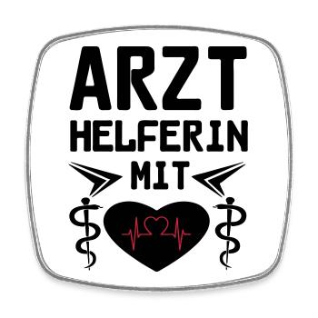 Arzthelferin mit Herz Geschenk - Viereckiger Kühlschrankmagnet - Weiß - Vorne