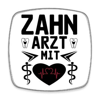 Zahnarzt mit Herz Geschenk - Viereckiger Kühlschrankmagnet - Weiß - Vorne